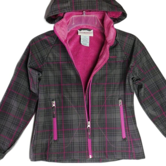 Free Country Girls Size L Hooded Winter Jacket Gray Pink - Picture 1 of 14
